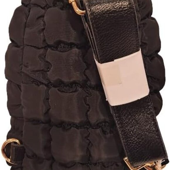 Versatile Waterproof Sling Backpack for Women - Adjustable Strap - Quilted Black - Picture 2 of 7